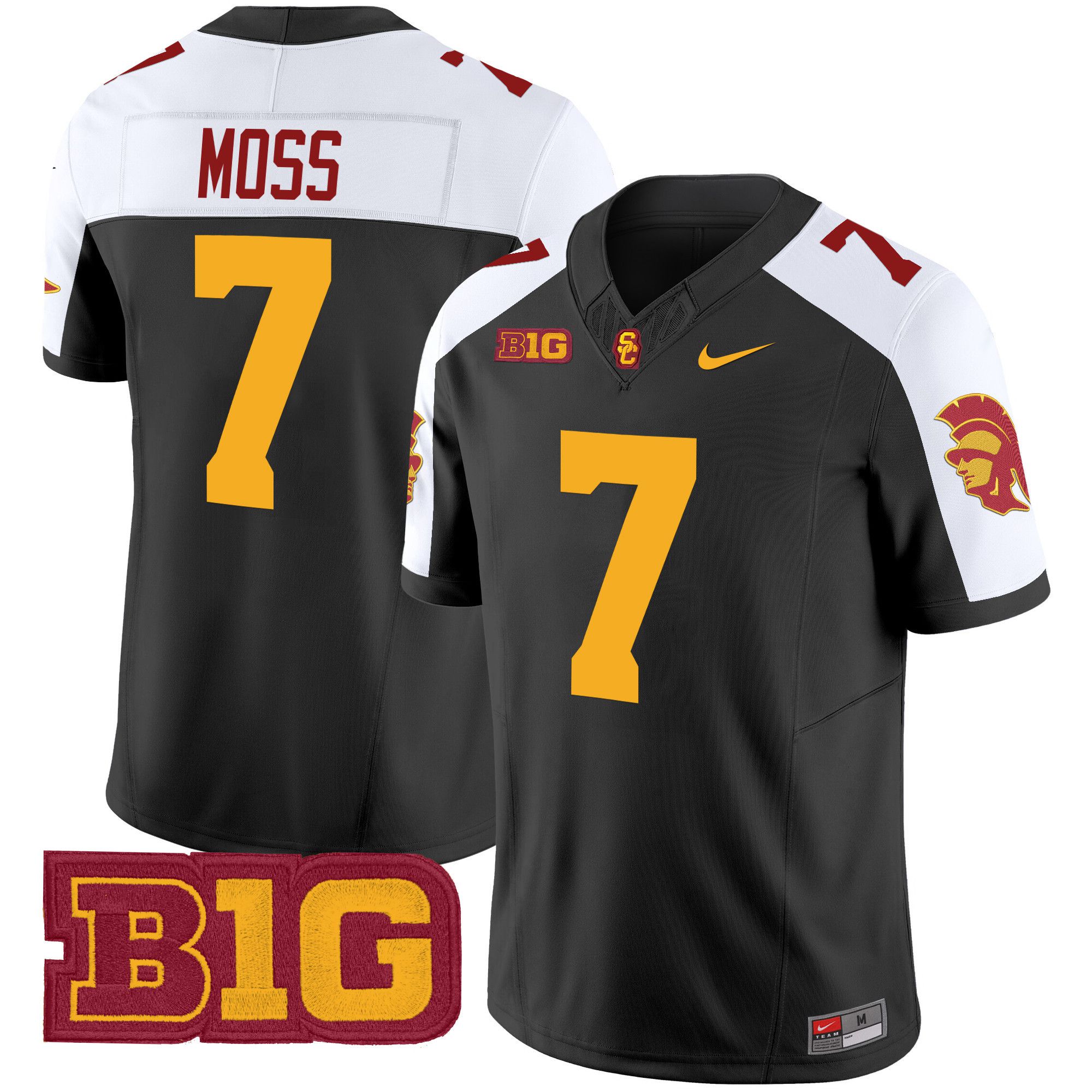 Men USC Trojans 7 Moss Black Nike 2024 Vapor Limited NCAA Jersey